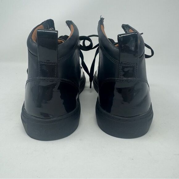 BALLY | Turtle Brown Calf Patent Black High Top Designer Sneakers Men’s Size 8 - Picture 6 of 11